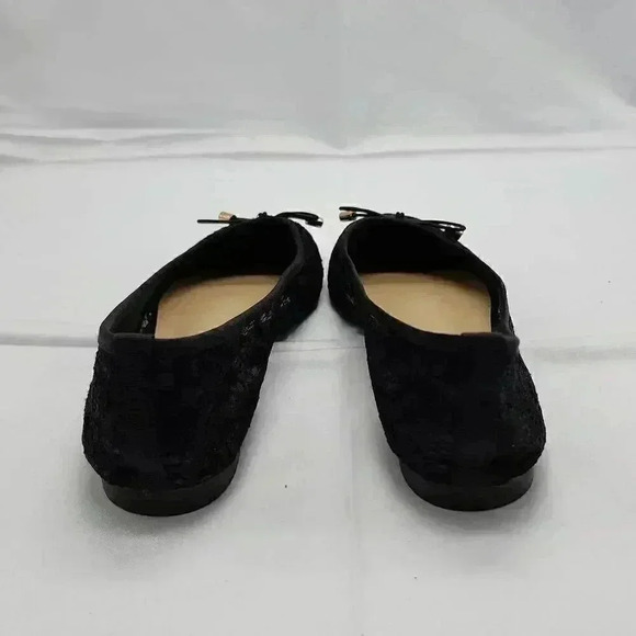 Musshoe Womens Bowknot Lace Round Toe Slip-On Ballet Flat Shoes Black Size 6.5 - Picture 5 of 8